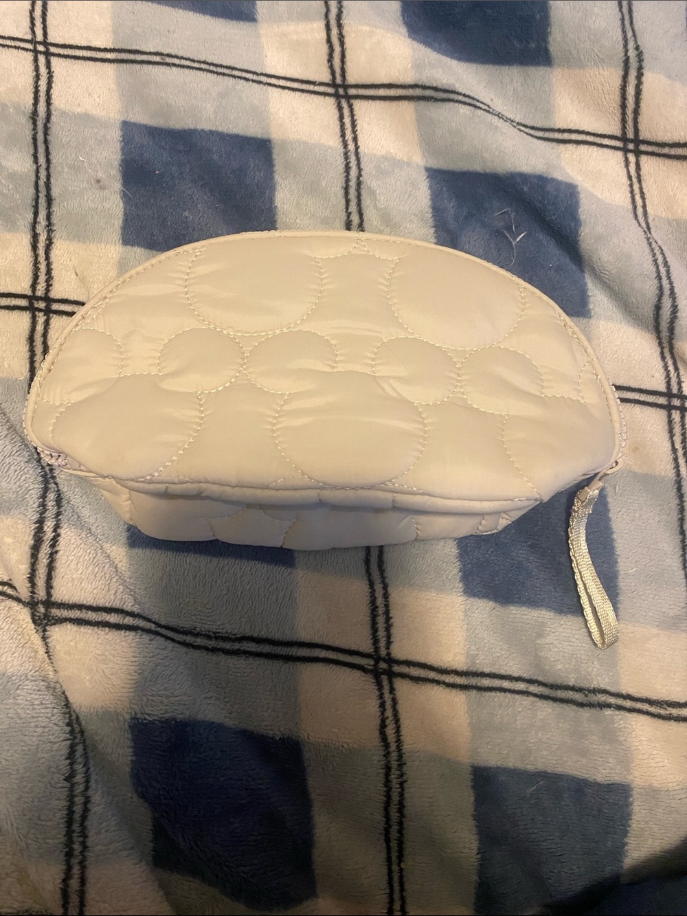 Vera Bradley Disney White Quilted Half-Moon Cosmetic Pouch